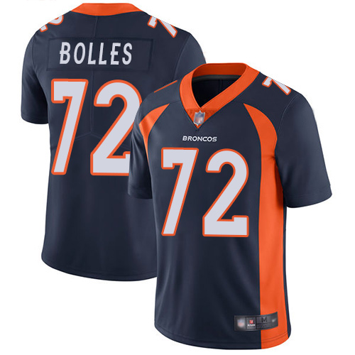 Men Denver Broncos 72 Garett Bolles Navy Blue Alternate Vapor Untouchable Limited Player Football NFL Jersey